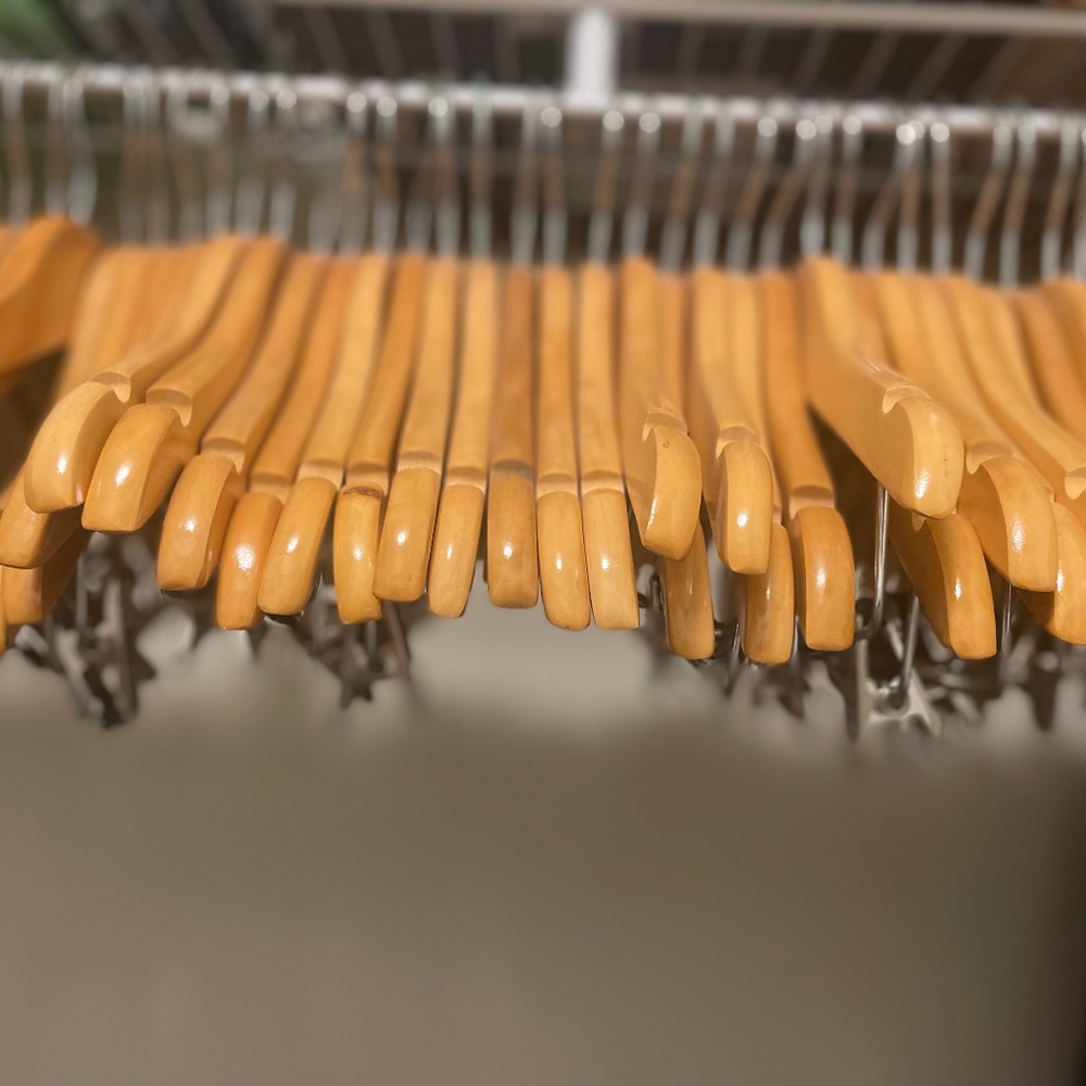 75 Pc Bundle of mixed wooden hangers